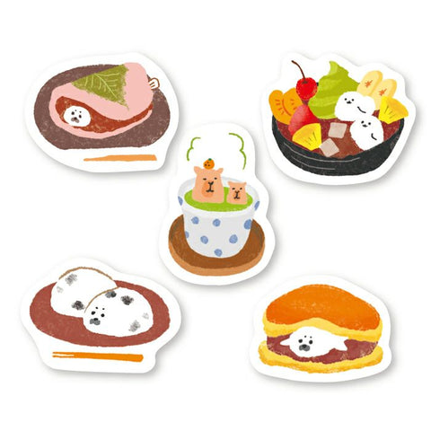 Furukawa Paper Flake Stickers - Sweets Animal Workshop - Japanese Sweets