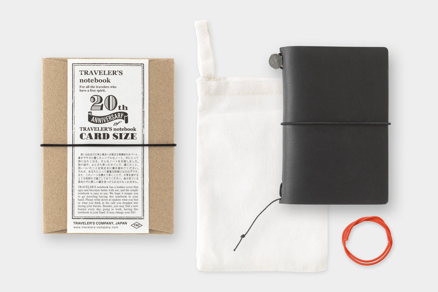 TRAVELER'S Notebook - Card Size - 20th Anniversary Set - Black - Limit 1 Per Person (Pre-Order Starts Mar 5; Ships Apr 23)