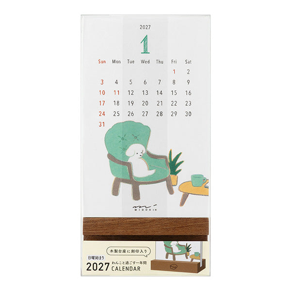 Midori Stand Calendar 2027 - Dog