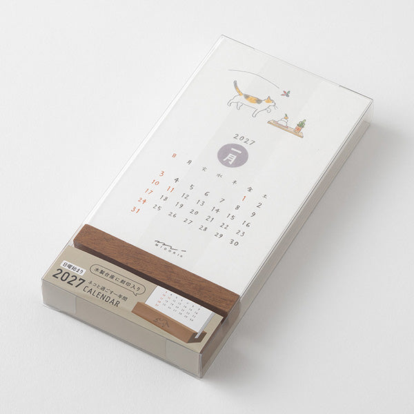 Midori Stand Calendar 2027 - Cat
