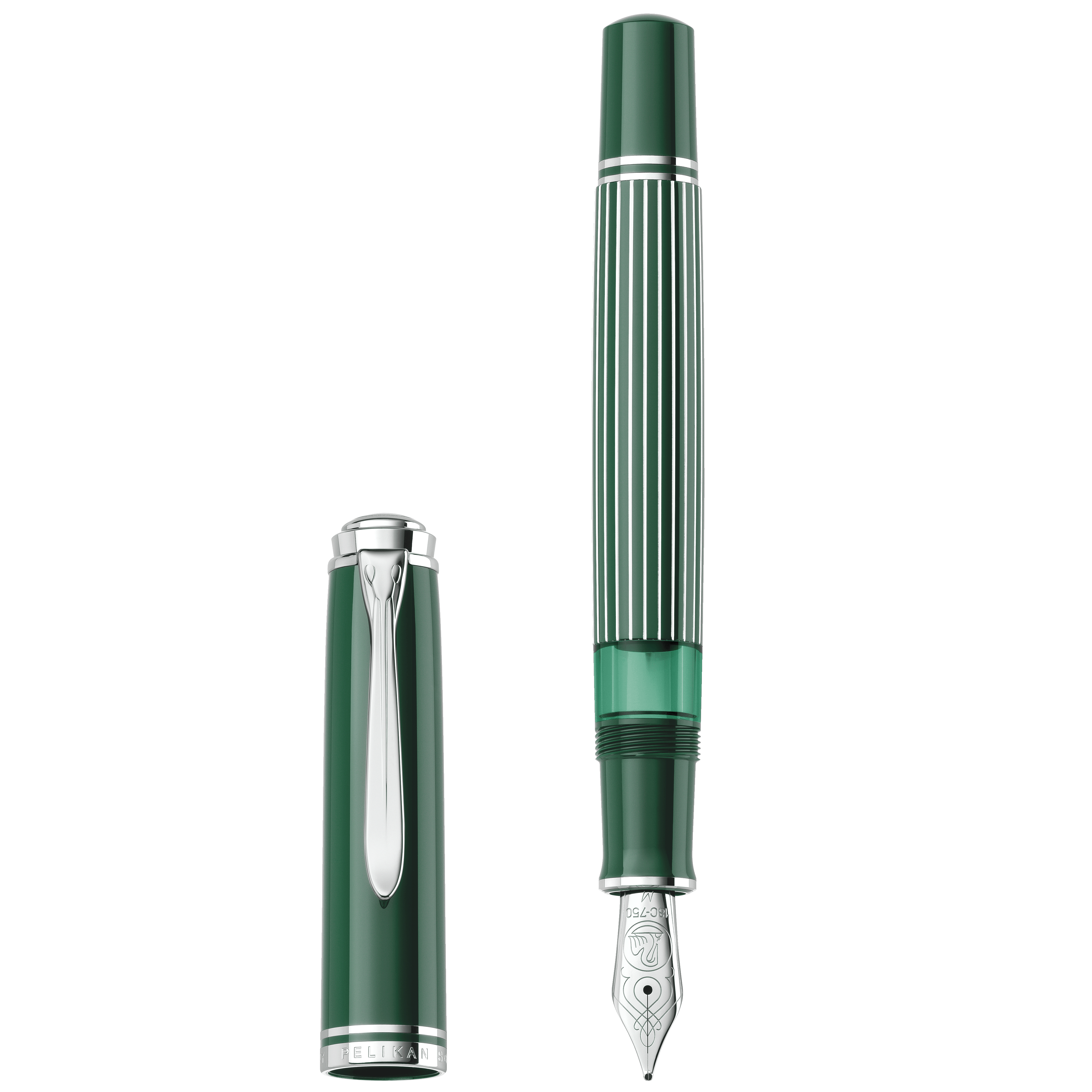 Pelikan M815 Fountain Pen - Souverän - Metal Striped - Green