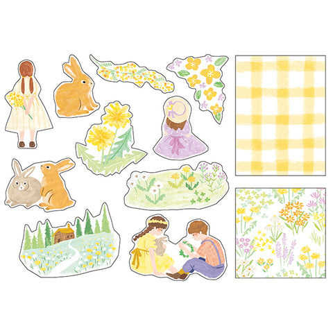 Mind Wave - Blooming Flake Sticker - Yellow Rabbit