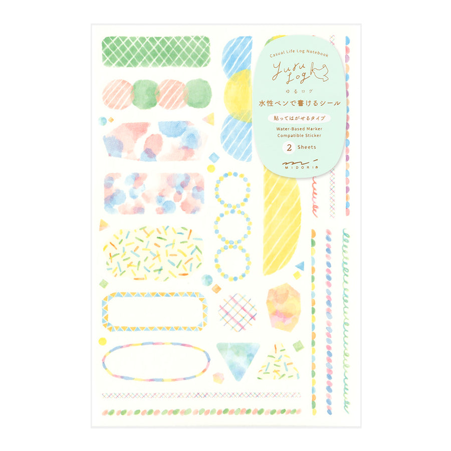 Yuru Log 2 Sheets Sticker - Watercolor