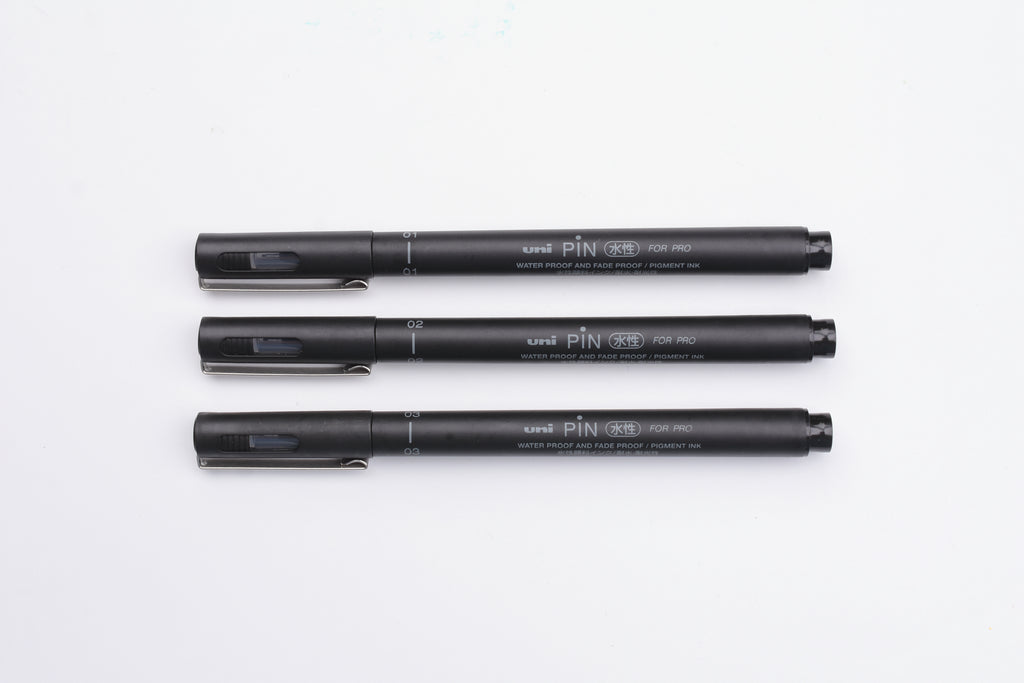 Uni : Pin Sketching Pens : Waterproof Black