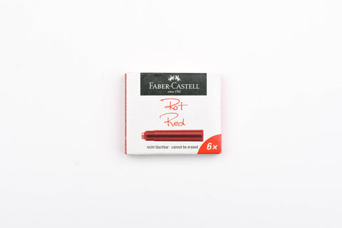 Faber-Castell - Fountain Pen Ink Cartridges - Red - Pack of 6