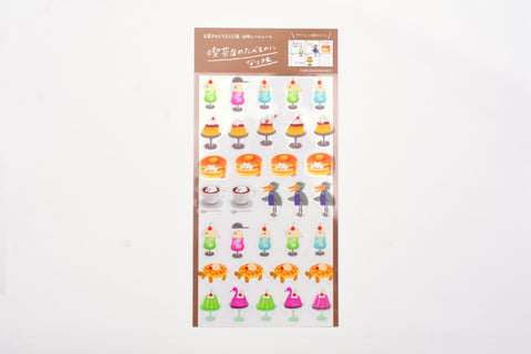 Furukawa Paper Sticker Sheet - Sweets Animal Workshop - Coffee Shop