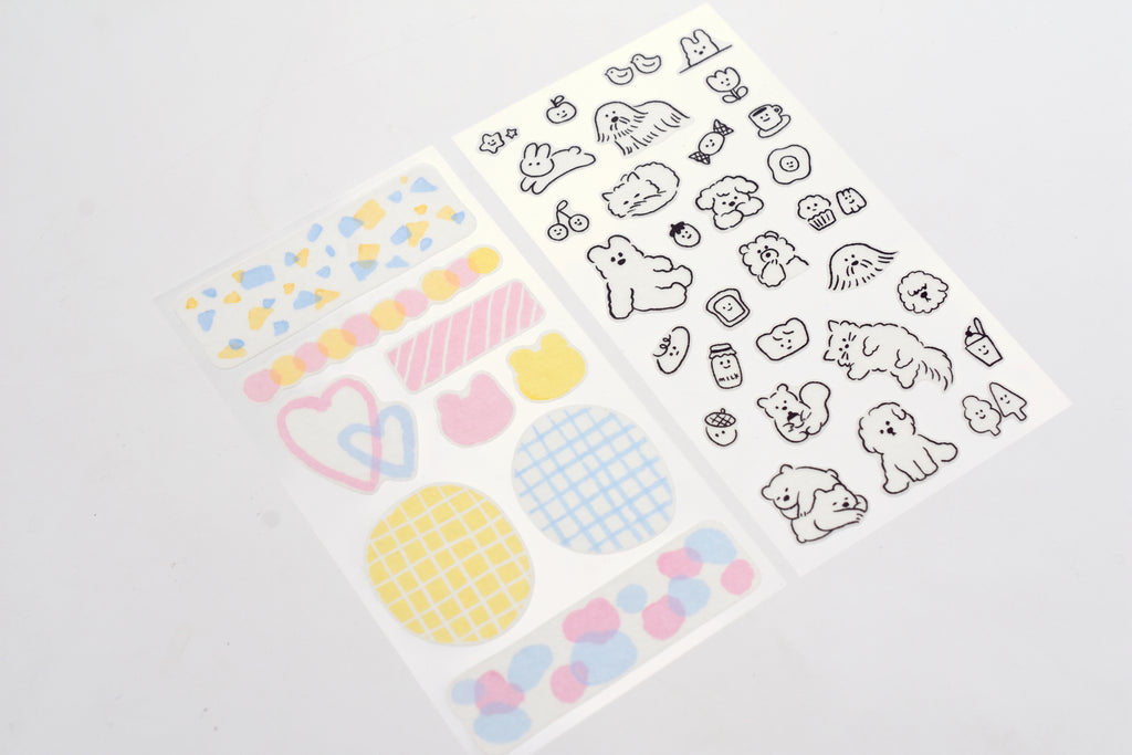 Midori Sticker Two Sheets Cute Motif