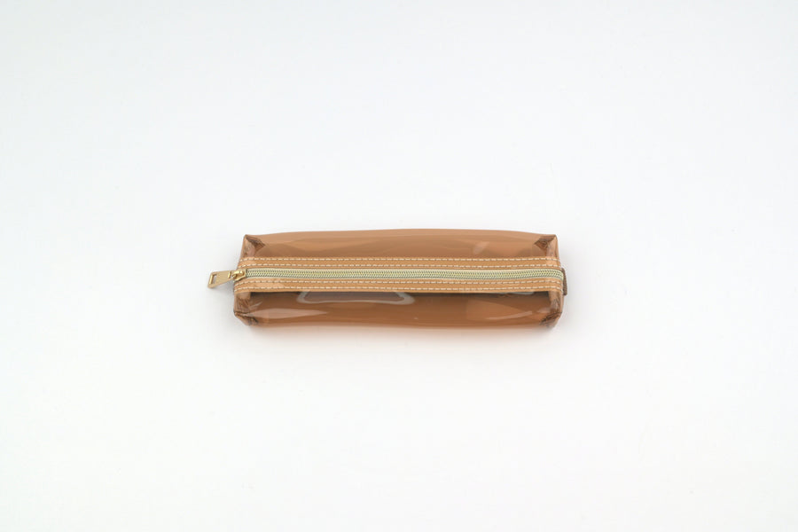 Midori Book Band Pen Case - Transparent Brown x Brown