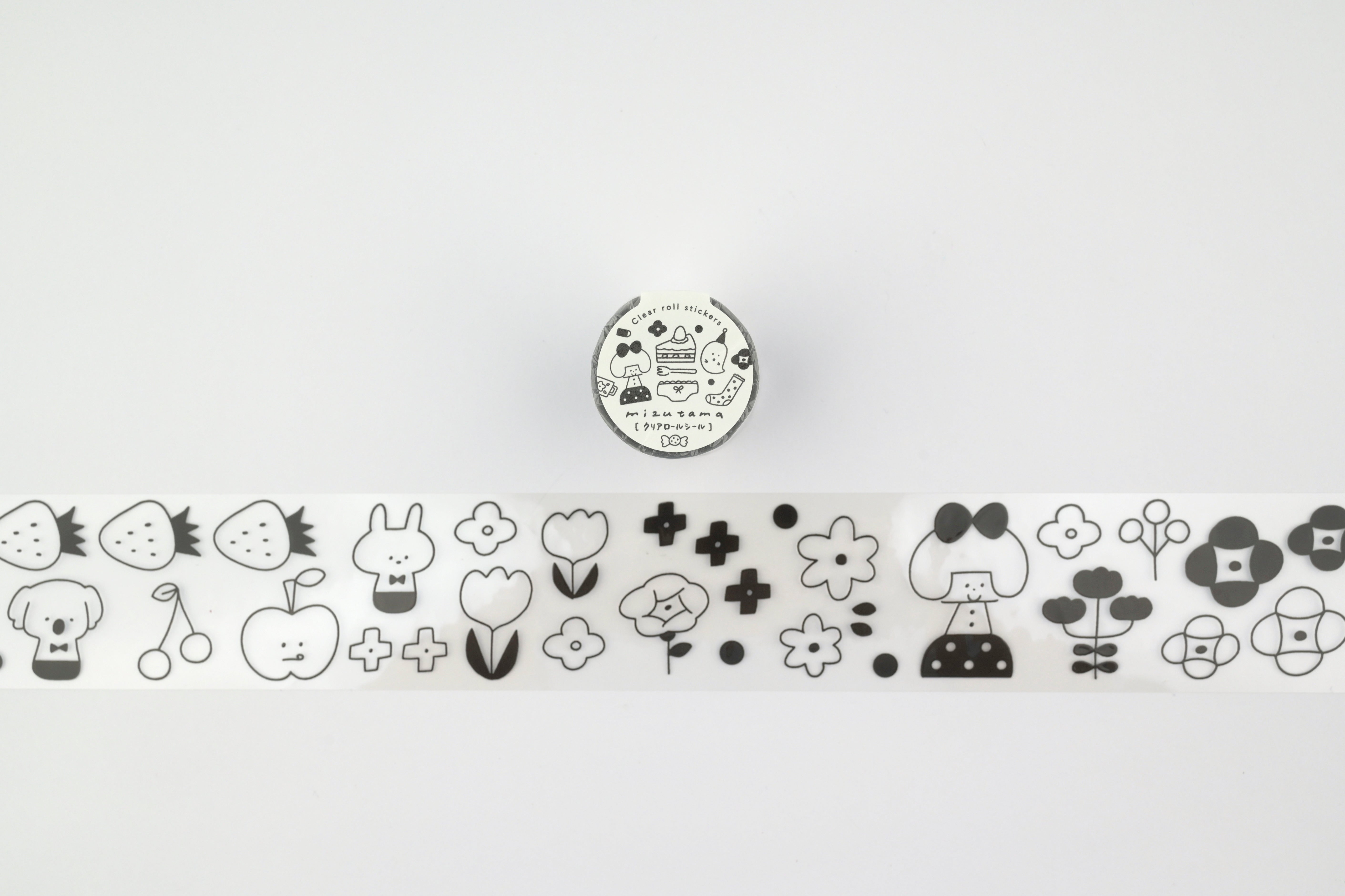 Item OSP x mizutama Clear Roll Stickers - Smile Monochrome - 50mm