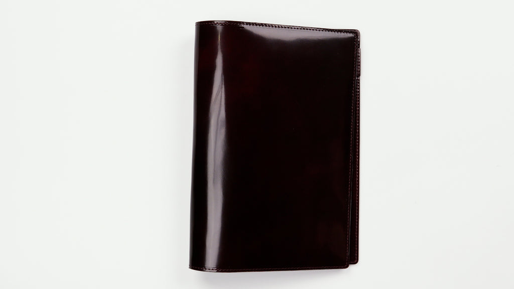 Burgundy leather Hobonichi Cousin cover A5