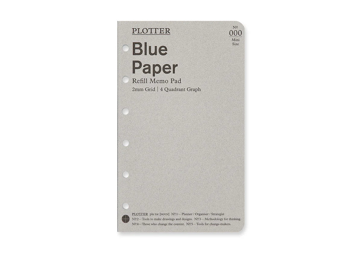 PLOTTER Refill Memo Pad - 2mm Grid Quadrant Blue Paper - Mini Size PLOTTER Refill Memo Pad - 2mm Grid Quadrant Blue Paper - Mini Size