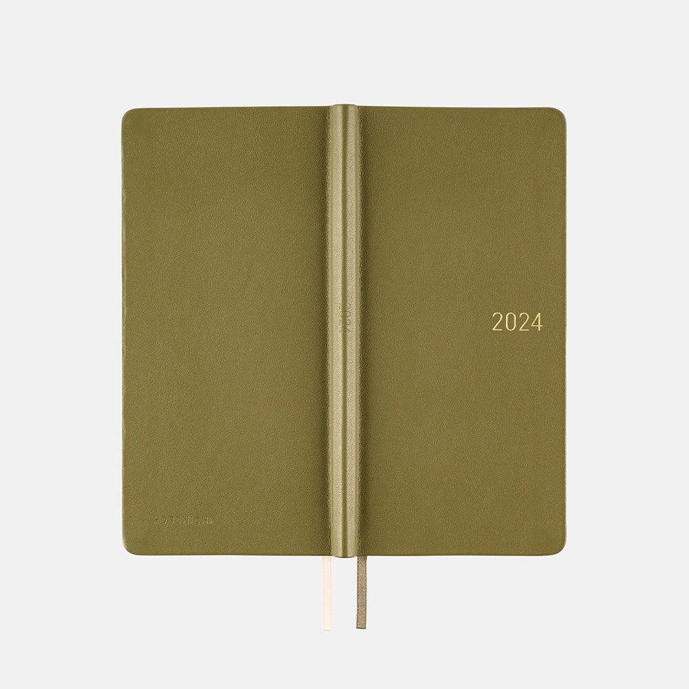 Hobonichi Techo Weeks 2025 Leather Olive Green Yoseka Stationery