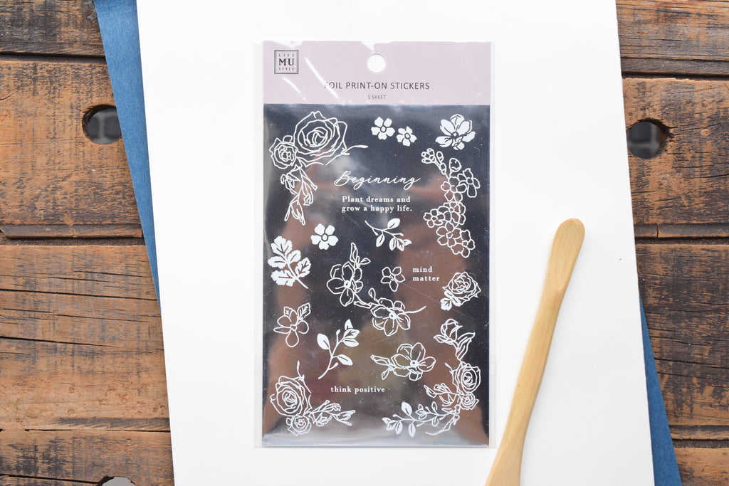 MU Print-On Gold Foil Stickers - Leaf Fronds - #2 – Yoseka Stationery