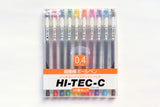 Hi-Tec-C - 0.4mm - Gel Ballpoint Pen - 10 Color Set