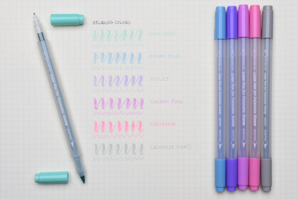 Midori Color Pens for Printable Stamp - Positive