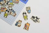 Plain Stationery Washi Flake Sticker Stationery and Cat
