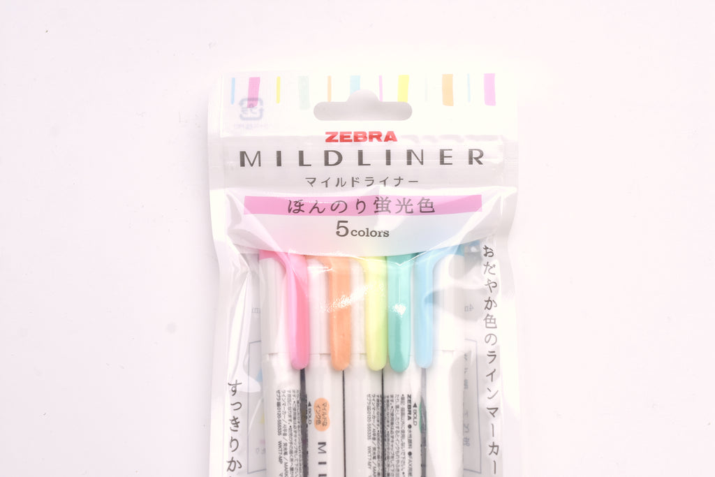 Zebra Highlighter Mildliner 5 Color Set Gentle Mild