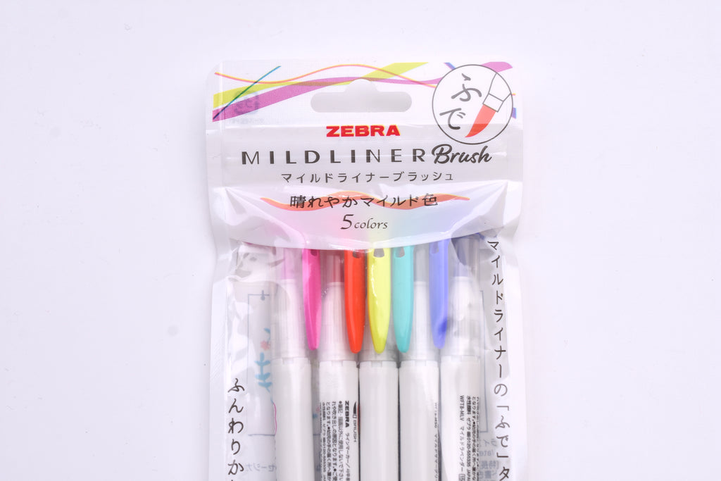 Zebra Highlighter Mildliner Brush Noble Color 5 Colors Set, WFT8-5C-NC