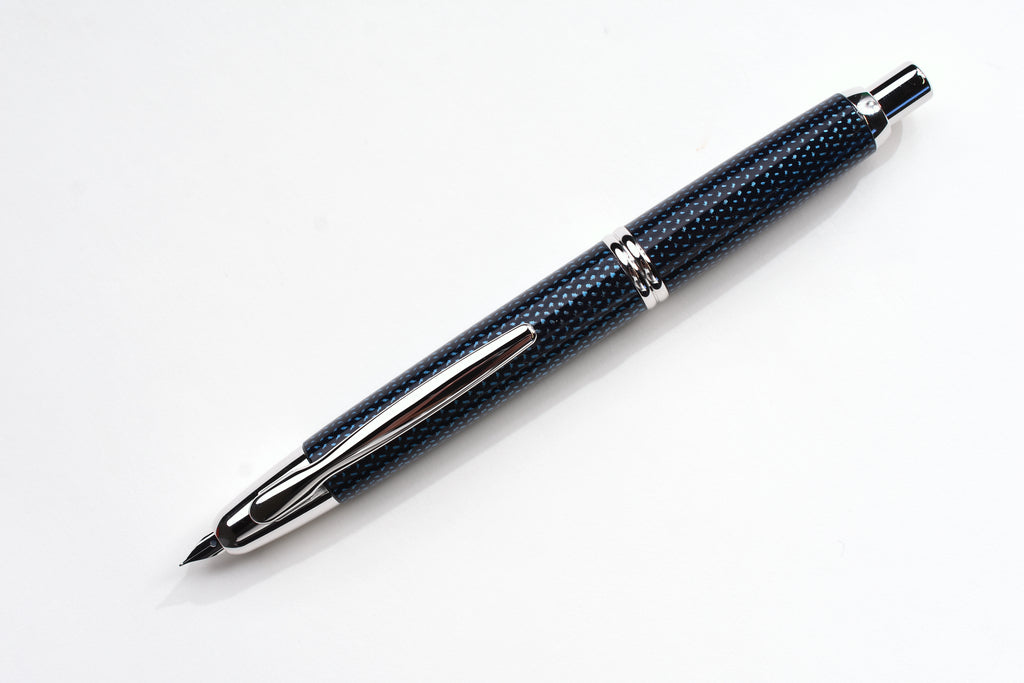 Pilot Vanishing Point Blue Carbonesque Fountain Pen - Medium