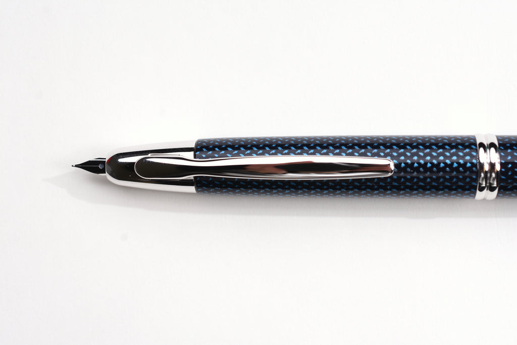 中古通販サイトです Pilot Fountain Pen Vanishing Point Blue Carbonesque Retractable  Fine Nib 60149 メンズ - 文房具・事務用品