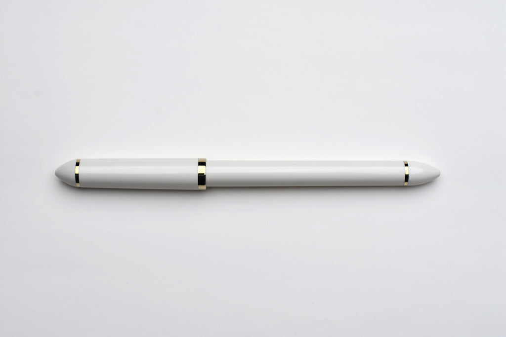 Sailor Fude DE Mannen Brush Style Fountain Pen - Pearl White