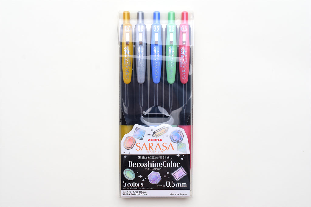 Zebra Sarasa Clip Gel Pen - 0.5 mm - Decoshine Color - 5 Color Set