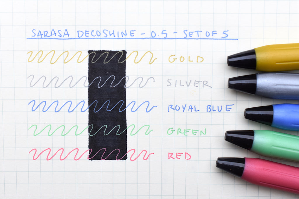 Sarasa DecoShine Metallic Gel Pens - Set of 5 or 10 – TACTO STUDIO