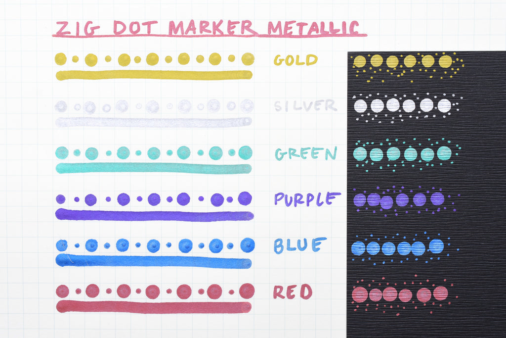 Kuretake ZIG Clean Color Dot Marker - Metallic - Set of 6 – Yoseka  Stationery