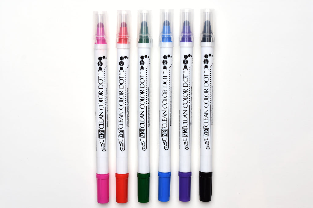 Kuretake ZIG Clean Color Dot Marker - 6 Smoky Color Set – Little Happy  Things