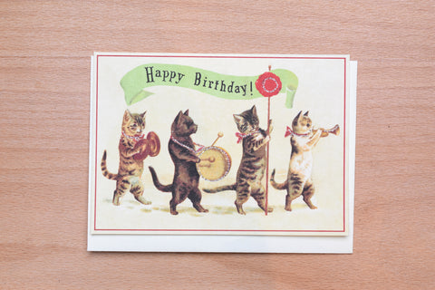 Happy Birthday Cat Marching Band Greeting Card