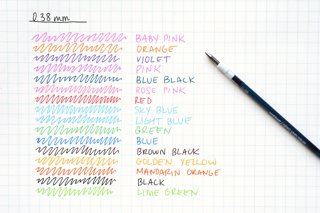 0.5mm Ball Pen Refills Gel Black Ink Refill - 0.5mm Blue Black