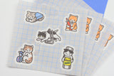 Plain Stationery Washi Sticker Sheet Stationery and Cat
