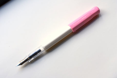 Pilot Kakuno Fountain Pen - White Barrel/Pink Cap - Fine Nib