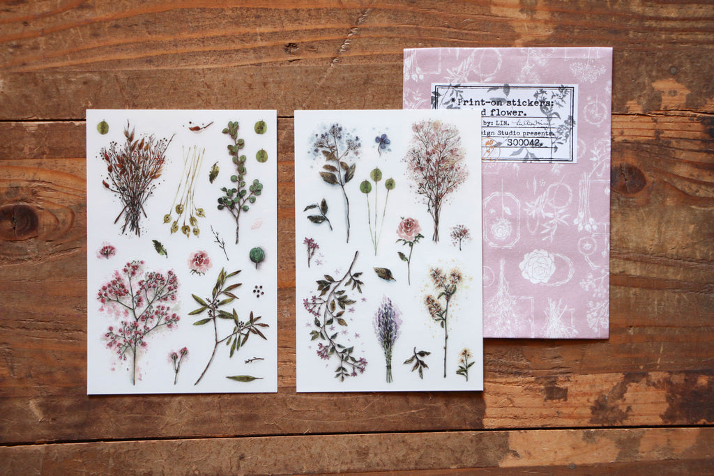 LCN Print-On Stickers - Dried Flower – Yoseka Stationery