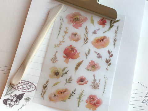 MU Print-On Stickers - Watercolor Blooms - #73