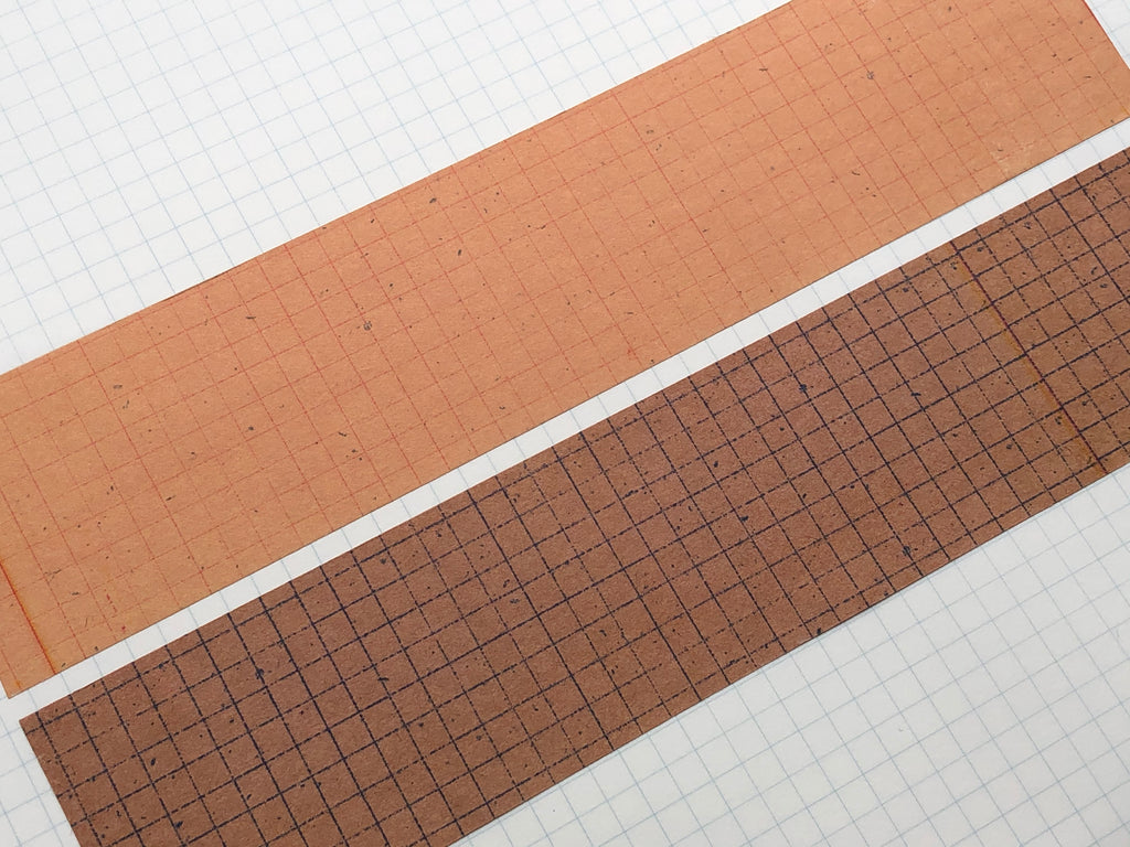 Solid Color Grid Washi Tape - Brown