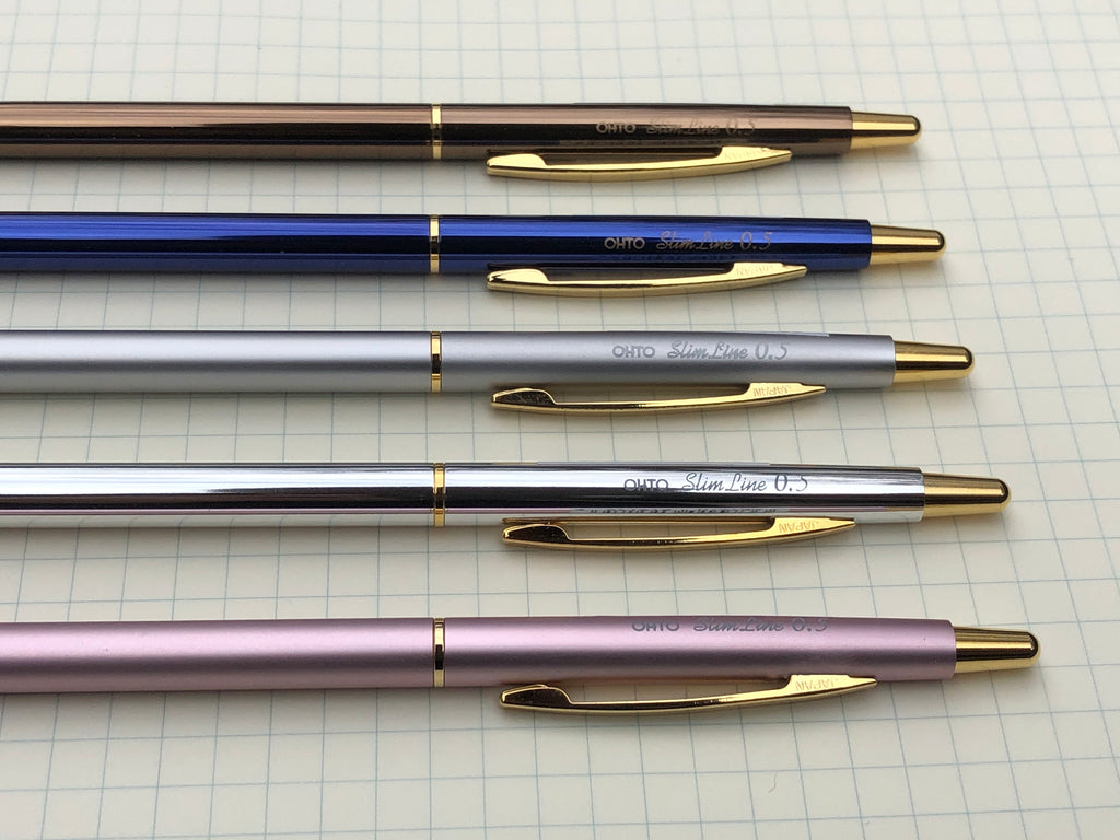 Ohto Needle-Point Slim Line 03 Ballpoint Pen - 0.3 mm- Pink Body