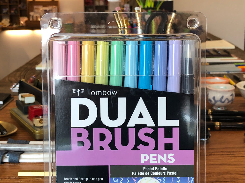 Tombow Dual Brush Pens PASTEL PALETTE 56187 Fine Set of 10 pc