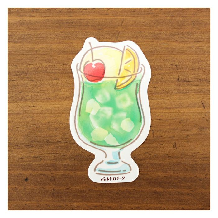 Furukawa Paper Retro-Chic Sticker - Cafe - Melon Cream Soda