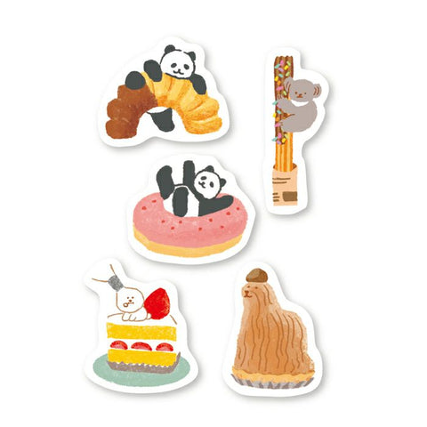 Furukawa Paper Flake Stickers - Sweets Animal Workshop - Western Sweets