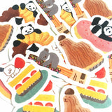 Furukawa Paper Flake Stickers - Sweets Animal Workshop - Western Sweets