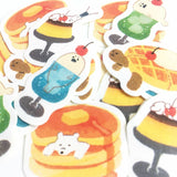 Furukawa Paper Flake Stickers - Sweets Animal Workshop - Coffee Shop