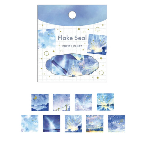 Papier Platz - Awa Flake Stickers - Square Sky