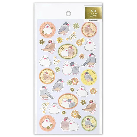 NB - Japanese Style Sticker Sheet - Yufumi Java Sparrow