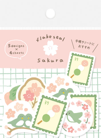 Furukawa Paper Flake Stickers - Fluffy Sakura