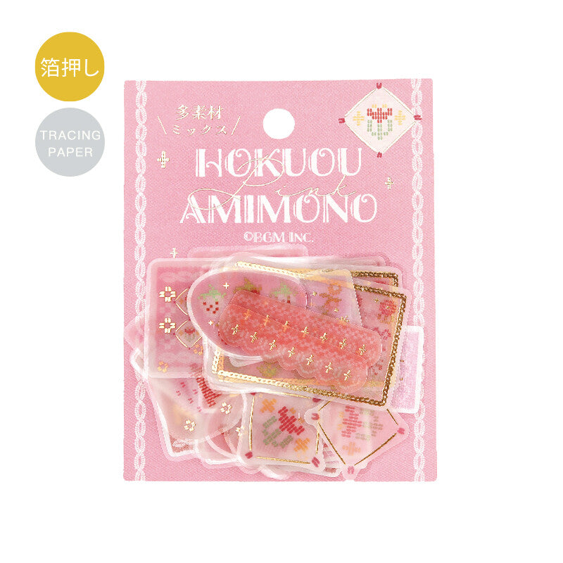 BGM Deco Sticker - Hokuou Amimono (Scandinavian Knitting) - Pink