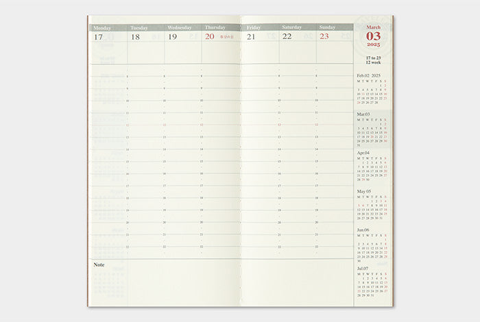 TRAVELER'S Notebook Regular Size 2025 Weekly Vertical