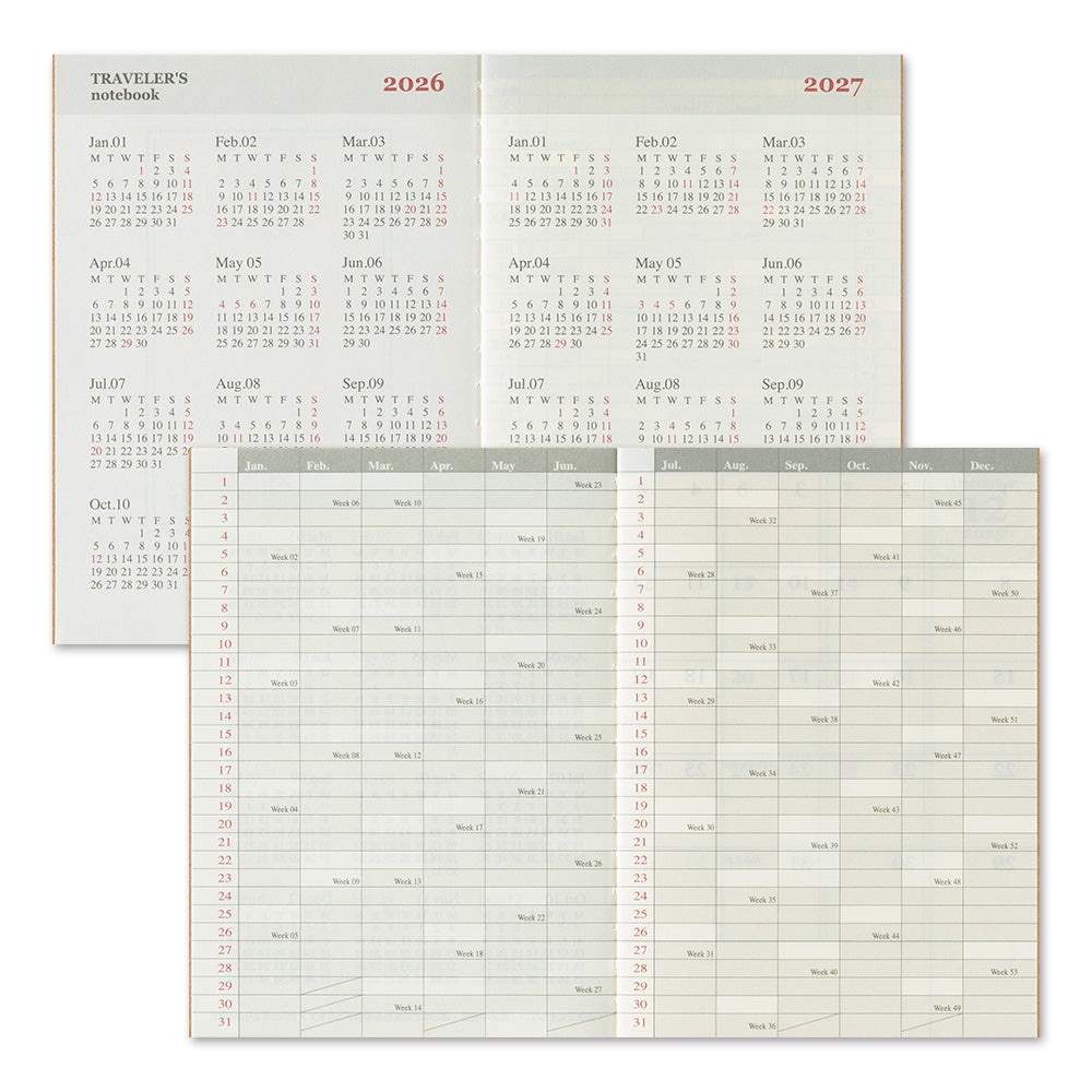 TRAVELER'S Notebook Passport Size 2026 Monthly – Yoseka Stationery