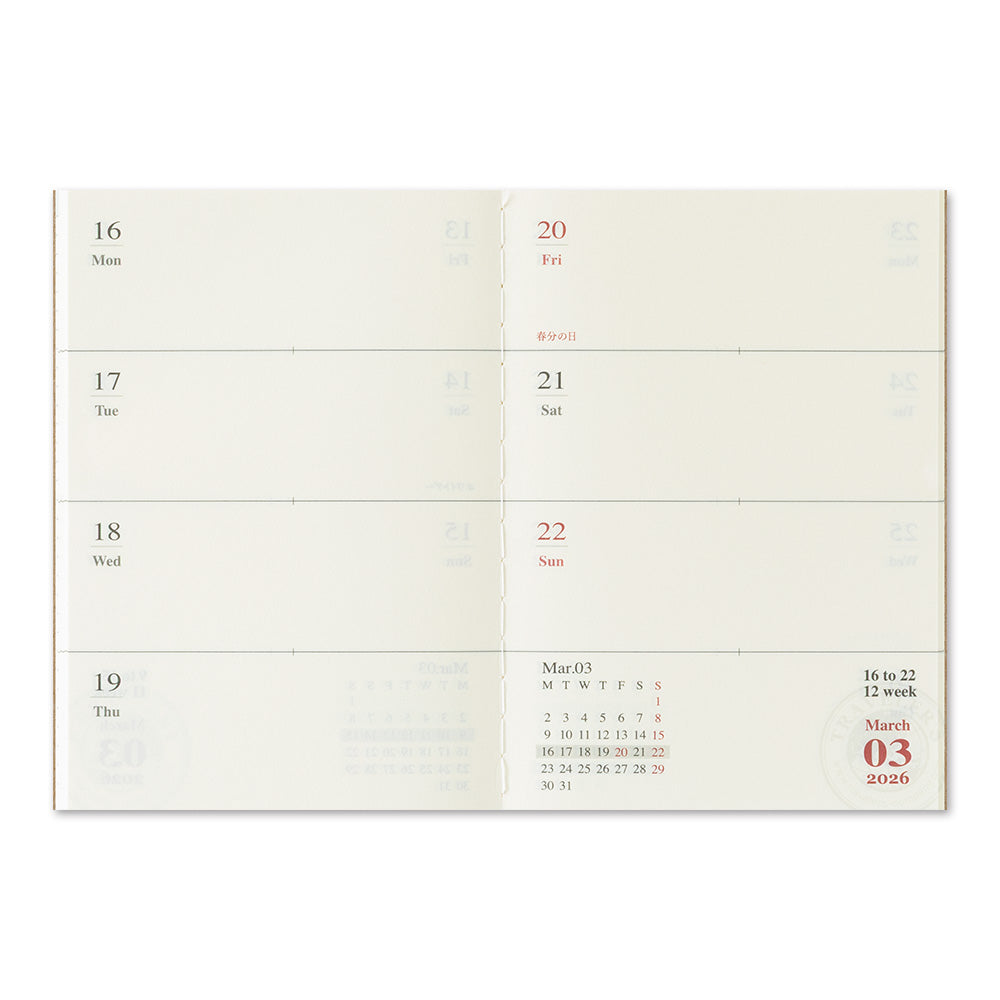 TRAVELER'S Notebook Passport Size 2026 Weekly – Yoseka Stationery