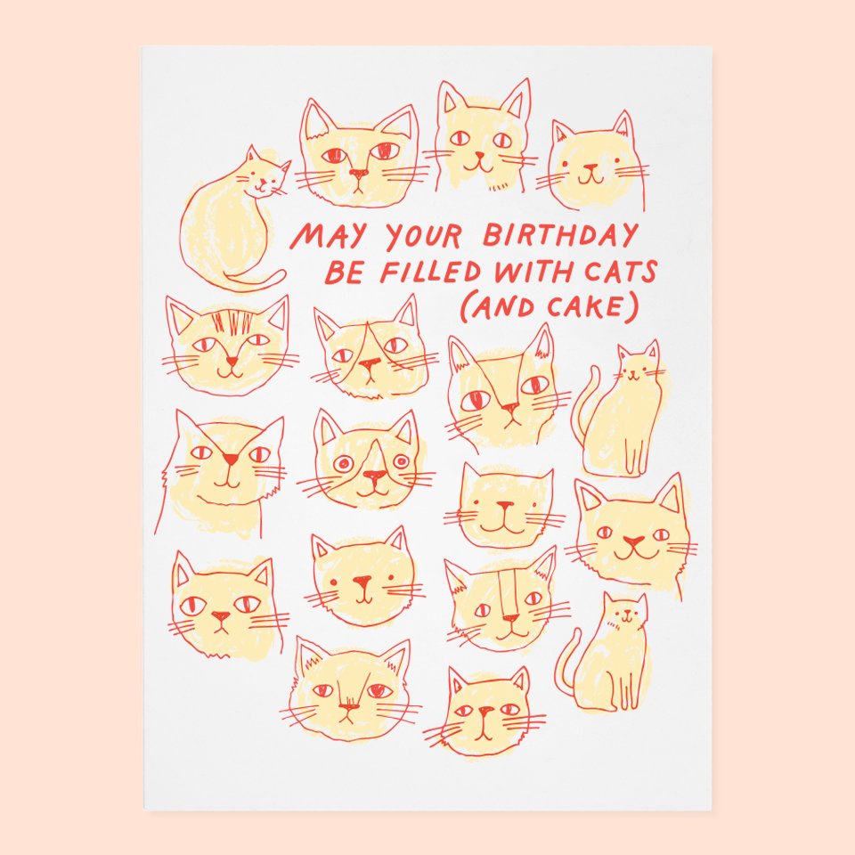 Cats and Cake Birthday Card